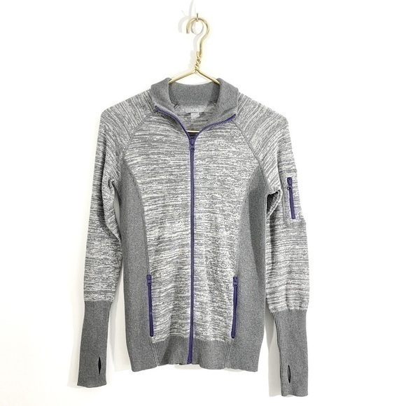 SKYR Gray Full‎ Zip Sweater Jacket Knit Long Sleeve Medium - Picture 1 of 9
